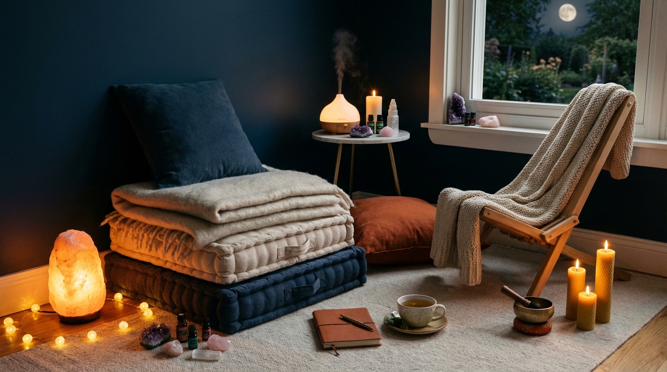 Ambiente ideal para meditación nocturna